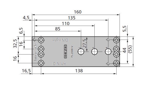 Монтажная пластина для доводчика GEZE TS 2000 V BC