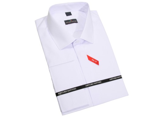 БЕЛАЯ ОДНЯЯ РУБАШКА С ЗАпонками 41 176-182 SLIM