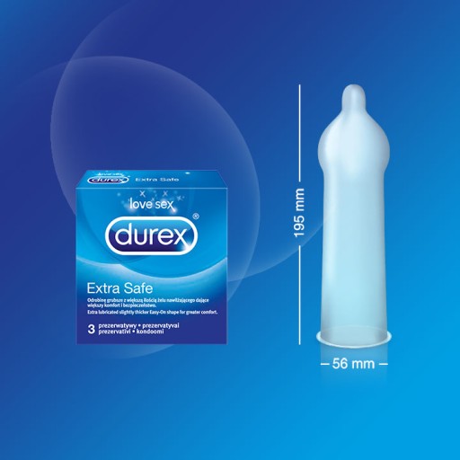 Презервативы DUREX EXTRA SAFE Толстые Особо увлажненные STRONG 3 шт.