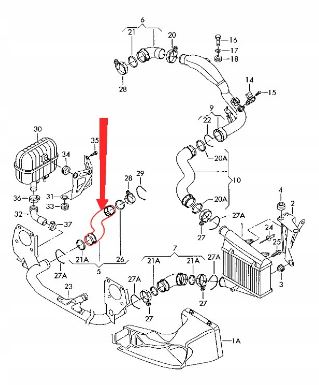 ШЛАНГ ТУРБИНЫ VW PASSAT B5 1.9 TDI 130KM