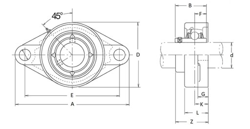 КОРПУС UCFL 203 САМОВЫРАВНИВАЮЩИЙ ПОДШИПНИК