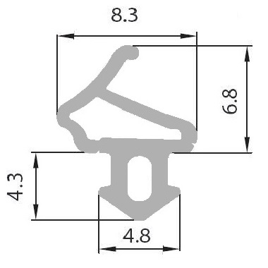 АЛУПЛАСТ Уплотнитель оконный, СЕРЫЙ