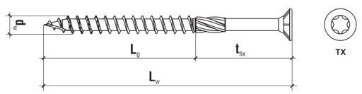 WKRĘTY CIESIELSKIE KMWHT 3,5x35 TORX ŁEB STOŻKOWY KLIMAS 500sztuk