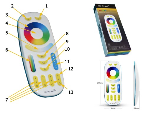 УМНАЯ СВЕТОДИОДНАЯ ЛАМПА RGB+CCT WIFI MILIGHT GU10 + ПУЛЬТ ДИСТАНЦИОННОГО УПРАВЛЕНИЯ