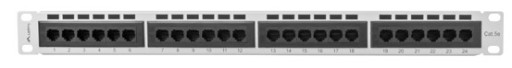 PATCH PANEL 24 port kat 5E UTP szary RACK Patchpanel 19