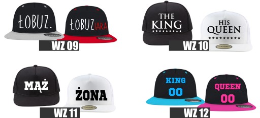 ШЛЯПЫ SNAPBACK ДЛЯ ПАР KING QUEEN ДЕНЬ СВЯТОГО ВАЛЕНТИНА x2