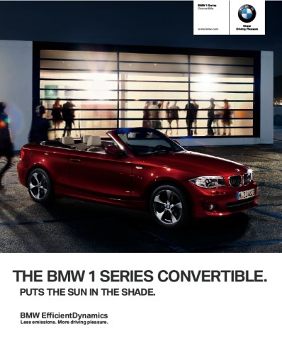 Брошюра о BMW 1 F88 Convertible 2012, экспорт на английском языке