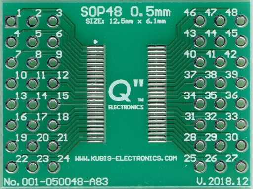 TSOP48,TSSOP48 (ширина компоновки 8мм) 0,50мм на 2xIDC3x8.