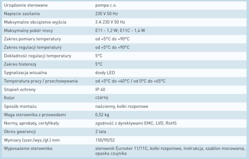 КОНТРОЛЛЕР ДЛЯ НАСОСА EUROSTER E11 CH