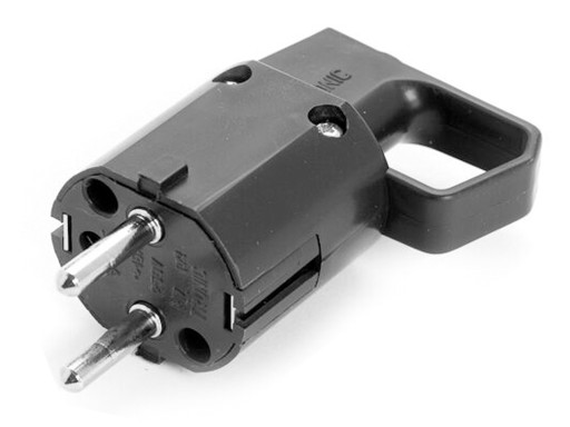 WTYCZKA Z UCHWYTEM Z UZIEMIENIEM 16A 250V CZARNA