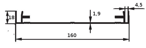 Алюминиевый профиль, ширина 160мм, размеры 10см.