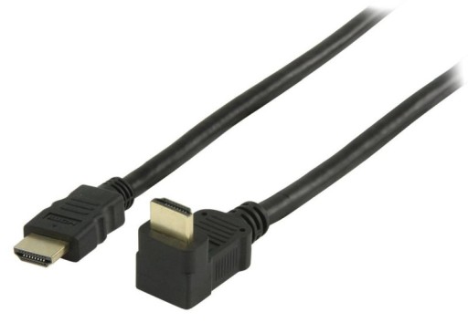 Кабель HDMI-HDMI, 1,5 м, v1.4, FullHD, угловой снизу