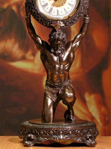 Figurka ZEGAR RZEŹBA ATLAS VERONESE NA PREZENT