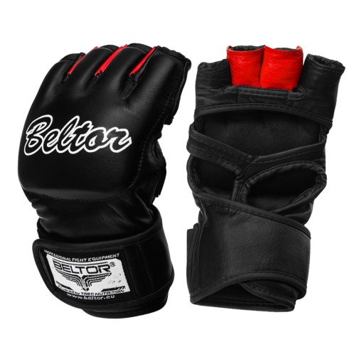 ТРЕНИРОВОЧНЫЕ ПЕРЧАТКИ BELTOR MMA BLADE RED M КОЖАНЫЕ