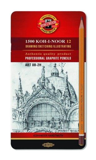 Набор карандашей для рисования 8B-2H KOH-I-NOOR, 12 шт.