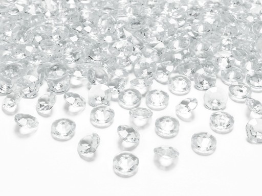 DIAMENTOWE KONFETTI bezbarw 12mm kryształy 100szt.