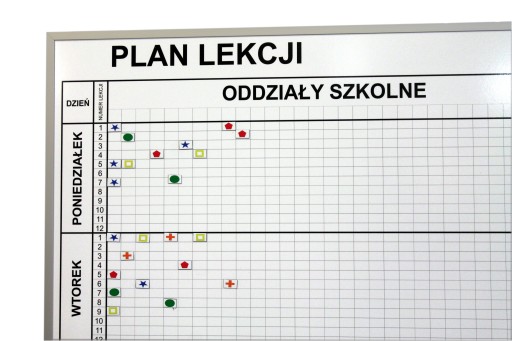 Tablica plan lekcji dla nauczycieli 200x100 cm