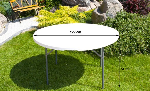 STÓŁ SKŁADANY OKRĄGŁY śr 122 cm cateringowy stolik
