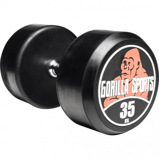 Гантель Gorilla Sports с покрытием/прорезиненной 35 кг