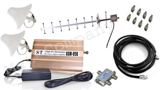 WZMACNIACZ GSM ST-950 na 300m2 + 13dBi Yagi Antena