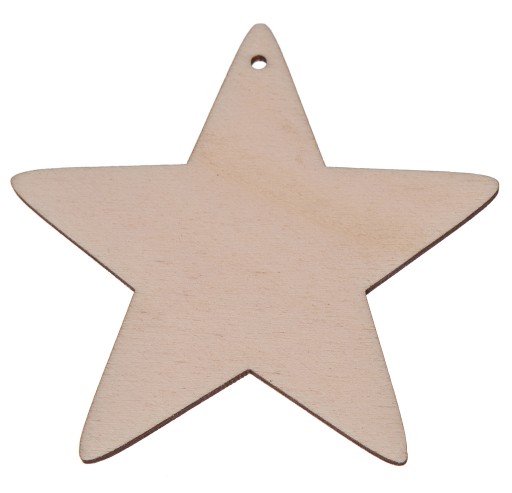 Drewniana Gwiazdka 10cm ZAWIESZKA Decoupage DREWNO