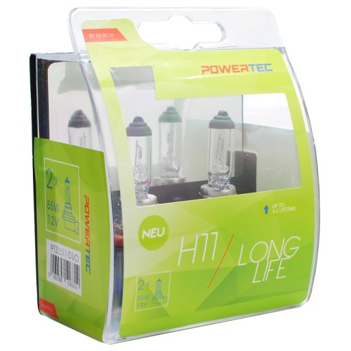 2x Żarówka H11 Long Life PowerTec xenon 12V DUO