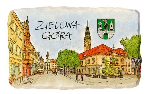 Magnes na lodówkę kamień pamiątka ZIELONA GÓRA 354