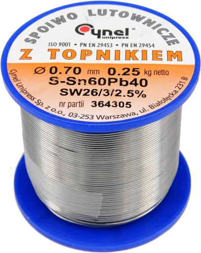 CYNA SPOIWO LUTOWNICZE TOPNIKIEM 0,7mm 250g CYNEL