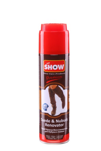 SHOW Renowator w sprayu do zamszu nubuku butów 250ml ciemny brąz