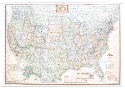 USA STANY ZJEDNOCZONE AMERYKA MAPA ŚCIENNA XXL NATIONAL GEOGRAPHIC OZDOBNA