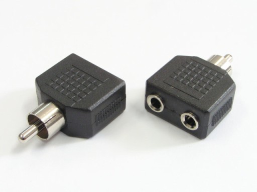 ROZDZIELACZ ROZGAŁĘŹNIK WTYK RCA - 2x gn. Jack 3.5