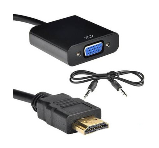 Przejściówka video HDMI VGA + kabel audio miniJack