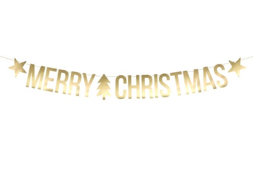 Baner napis girlanda świąteczna Merry Christmas