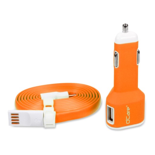 Ładowarka Samochodowa OCare 2*USB 2400mA Pomarańcz