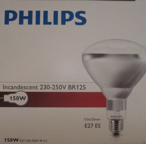 ŻARÓWKA LAMPA KWOKA promiennik 150W PHILIPS BIEL