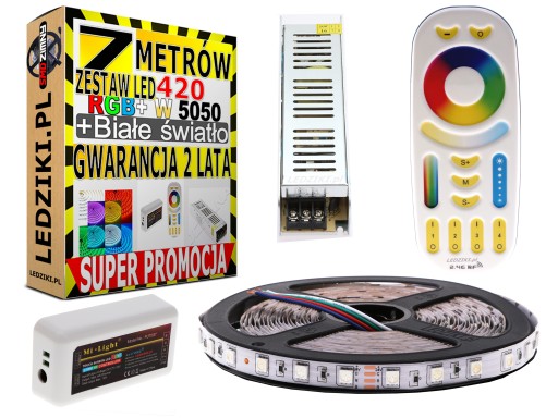 7m ZESTAW Led SMD 5050 Taśma RGB 420 diod PREMIUM