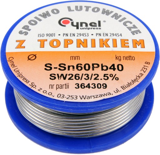 CYNA 0,70mm 0,7mm 0,7 100g SN60PB40 z topnikiem