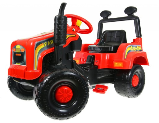 POLSKI TRAKTOR TRAKTOREK NA PEDAŁY + KASK + ŁOPATKA + GRABKI
