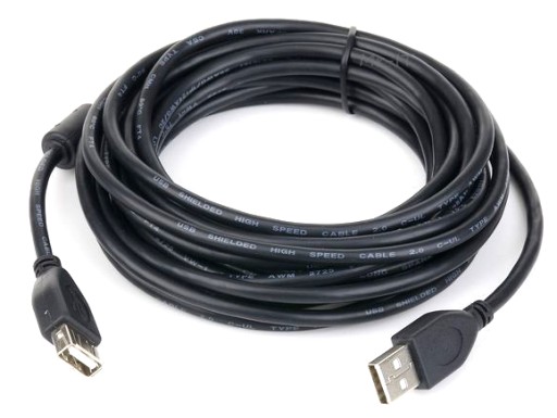 KABEL USB 4,5m HIGHSPEED FERRYT PRZEDŁUŻACZ czarny