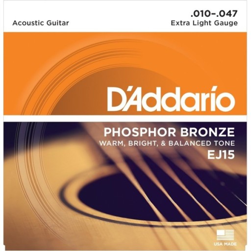 D'Addario EJ15 Phosphor Bronze 10-47 struny do gitary akustycznej KOMPLET