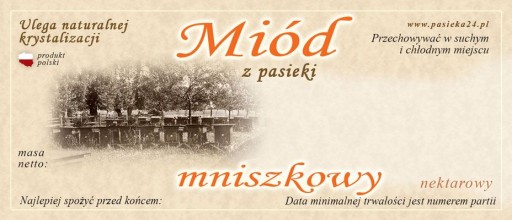 Etykiety na Miód Mniszkowy (100szt) - wzór E1011