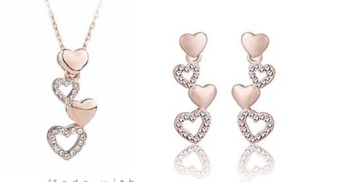 Komplet biżuterii SWAROVSKI -30% Gold Heart
