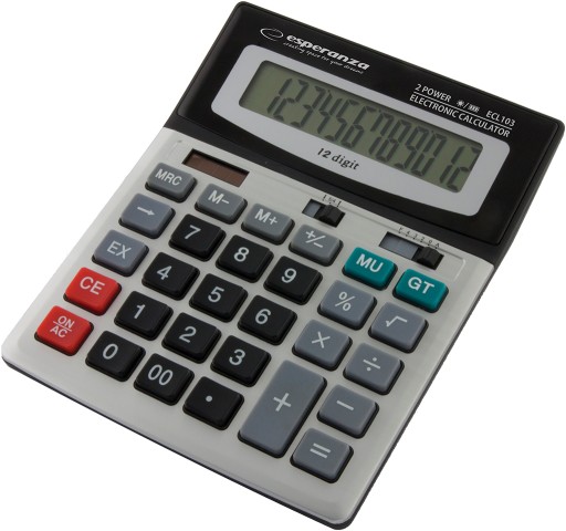 ECL103 KALKULATOR WYGODNY BIUROWY BIURKOWY 12 CYFR