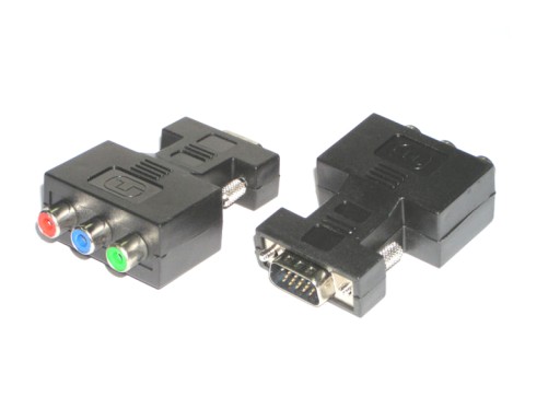 Adapter przejście 3x RCA - wtyk VGA