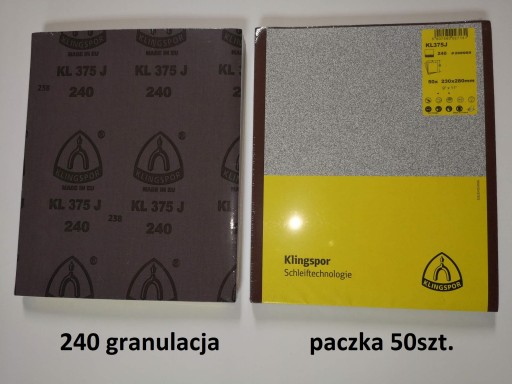 PAPIER ŚCIERNY 230x280 KLINGSPOR 50szt GR 240