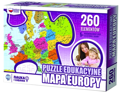 PUZZLE EDUKACYJNE MAPA EUROPY 260 ELEMENTÓW