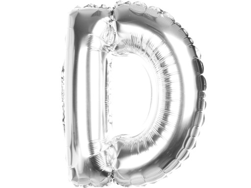 BALONY FOLIOWE LITERKI 40CM BALON FOLIOWY SREBRO D