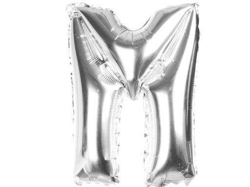 BALONY FOLIOWE LITERKI 40CM BALON FOLIOWY SREBRO M