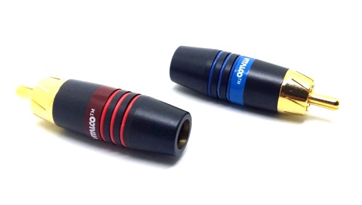 Wtyk 2x RCA CHINCH komplet pozłacane 6,7mm HQ