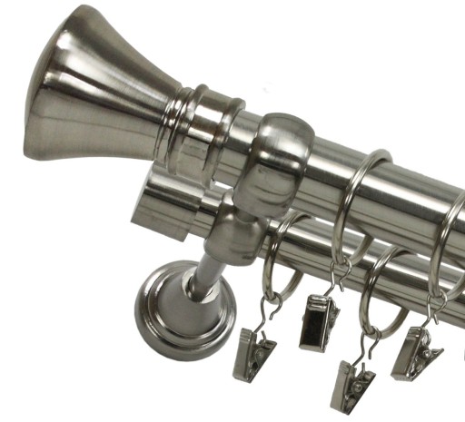 KARNISZE METALOWE PODWÓJNE 25/19 mm 180 cm 1,8 m